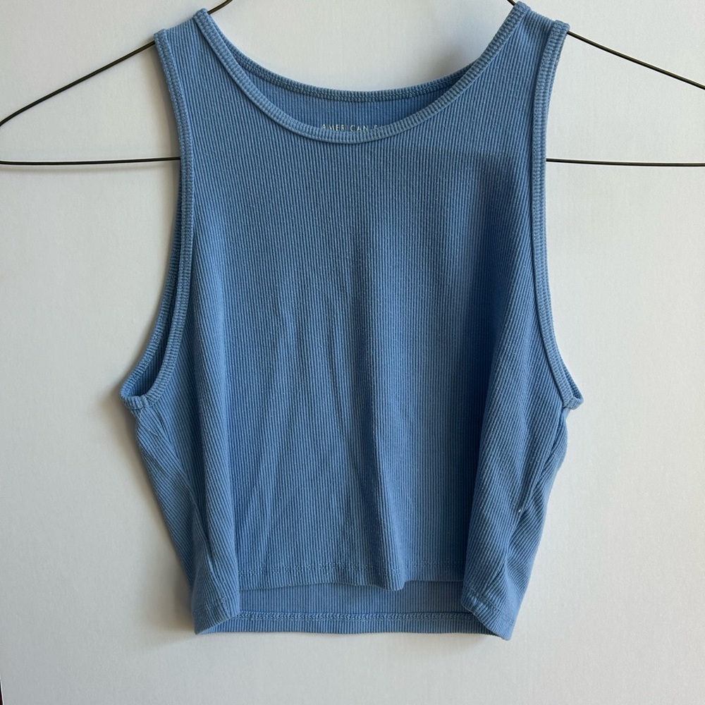 American Eagle Outfitters Light Blue Cropped Tank Top